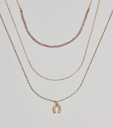 Lucky Day Horseshoe Charm Layered Necklace